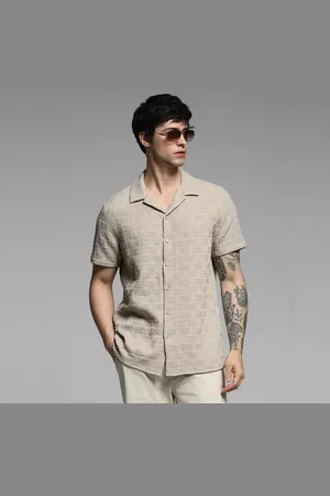 JACK & JONES Beige Resort Collar Comfort Fit Shirt