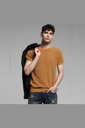 JACK & JONES Orange Knitted Crew Neck T-shirt