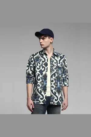 JACK & JONES White Abstract Print Shirt