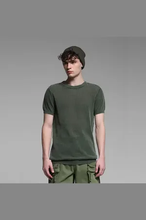 JACK & JONES Olive Knitted Crew Neck T-shirt