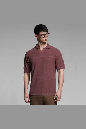 JACK & JONES Brown Boxy Fit Knitted Polo