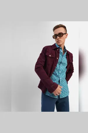 JACK & JONES Blue Printed Full Sleeves Shirt