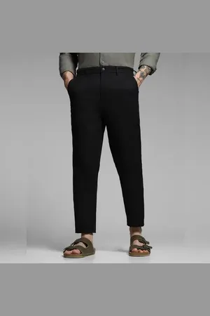 JACK & JONES Black Mid Rise Cotton Pants