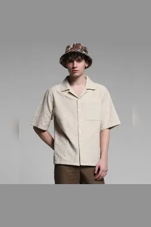 JACK & JONES Beige Embroidered Jacquard Shirt