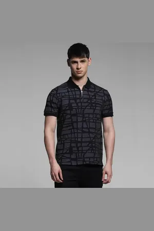 JACK & JONES Black Jacquard Polo