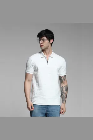 JACK & JONES White Jacquard Polo