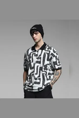 JACK & JONES White Logo Print Cotton Polo