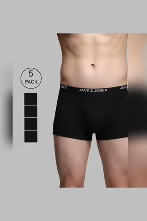 JACK & JONES Pack of 5 Black Logo Print Trunks