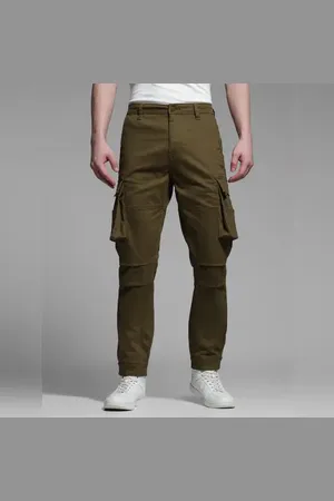 JACK & JONES BROWN HIGH RISE CARGOS