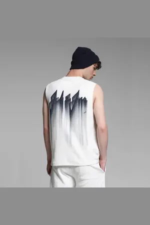 JACK & JONES White Printed Co-ord Set T-shirt Vest