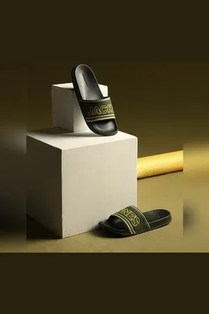 JACK & JONES Olive Contrast Logo Pool Sliders
