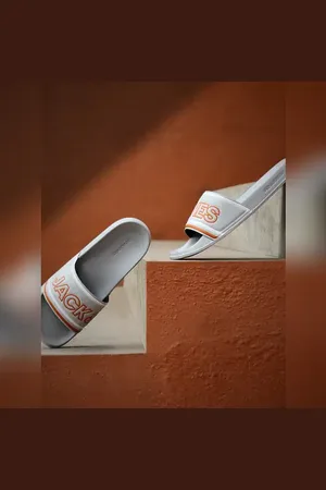 JACK & JONES Grey Contrast Logo Pool Sliders