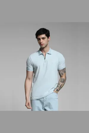 JACK & JONES Light Blue Zip Detail Polo