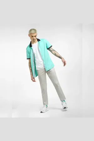 JACK & JONES Turquoise Half Sleeves Shirt