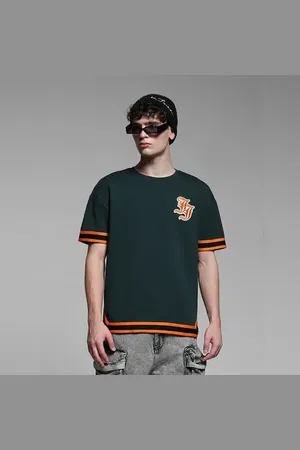 JACK & JONES Green Tape Detail Co-ord Set T-shirt