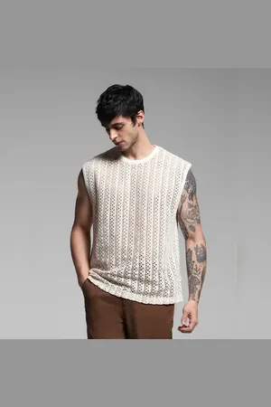 JACK & JONES Light Brown Knitted Crew Neck Vest