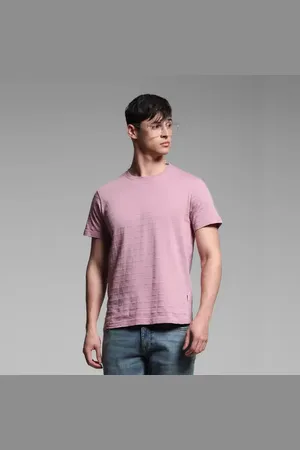 JACK & JONES Purple Cotton Jacquard T-shirt