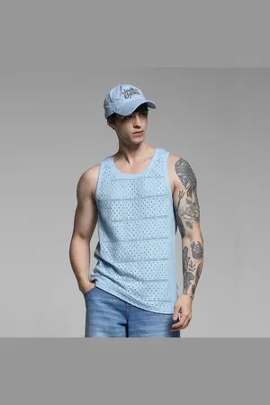 JACK & JONES Blue Cotton Knitted Vest