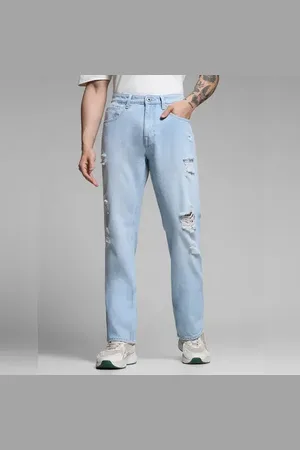 JACK & JONES Light Blue Distressed Cliff Bootcut Jeans
