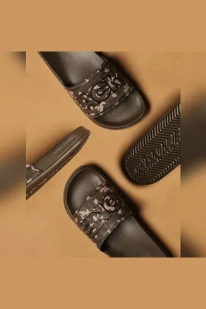 JACK & JONES Brown Camo Print Pool Sliders