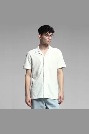 JACK & JONES White Knitted Short Sleeves Shirt