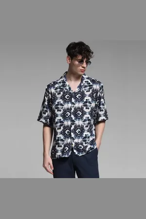 JACK & JONES Black Printed Oversized Shirt
