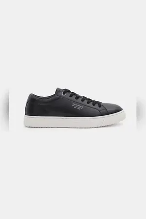 JACK & JONES Black Leather Lace-Up Sneakers