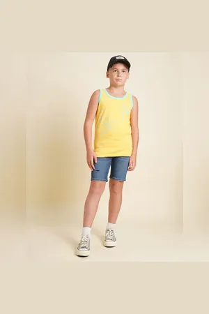 JACK & JONES Boys Dark Blue Distressed Denim Shorts