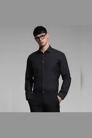 JACK & JONES Black Slim Fit Full Sleeves Shirt