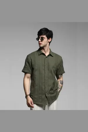 JACK & JONES Olive Dobby Short Sleeves Shirt