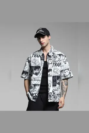 JACK & JONES SmileyWorld White Printed Oversized Shirt
