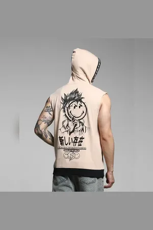 JACK & JONES SmileyWorld Beige Printed Hooded T-shirt