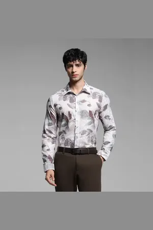 JACK & JONES Light Beige Printed Full Sleeves Shirt