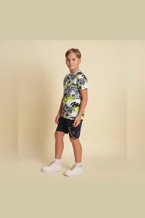 JACK & JONES Boys Navy Blue Cotton Shorts