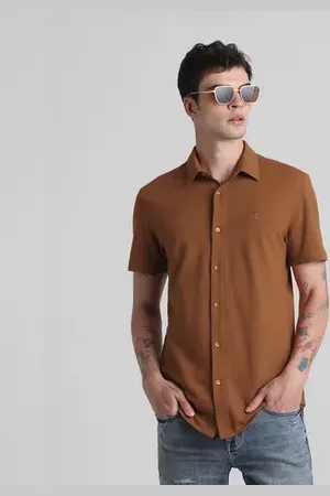JACK & JONES Brown Knitted Short Sleeves Shirt