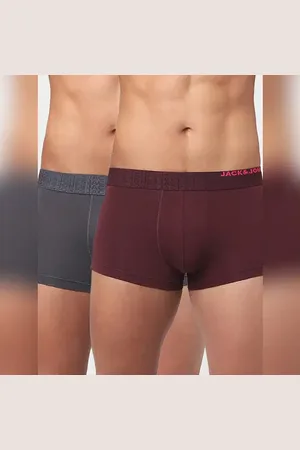 JACK & JONES Pack Of 2 Grey & Maroon Trunks