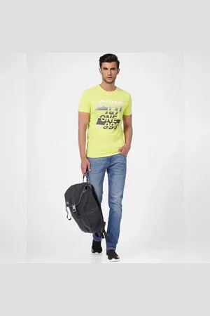 JACK & JONES Lime Green Graphic Print Crew Neck T-shirt