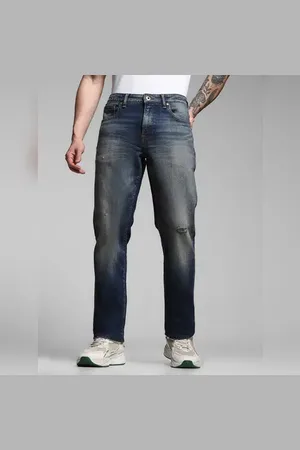 JACK & JONES Dark Blue Distressed Clark Regular Fit Jeans
