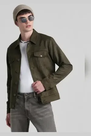 JACK & JONES Olive Regular Fit Suede Jacket