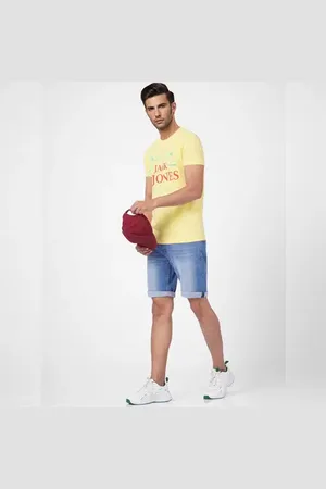 JACK & JONES Yellow Graphic Print Crew Neck T-shirt