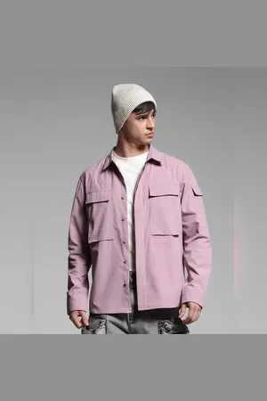 JACK & JONES Lilac Oversized Full Sleeves Shirt