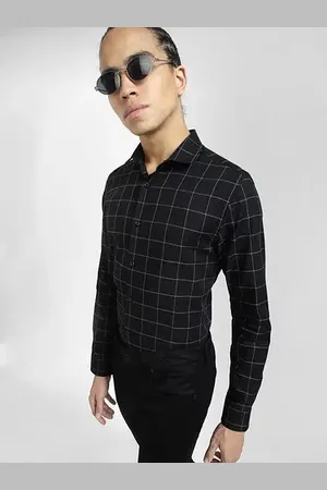 JACK & JONES Black Check Full Sleeves Shirt
