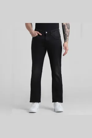 JACK & JONES Black Mid Rise Clark Regular Fit Jeans