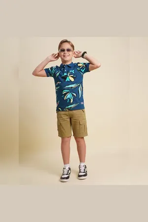 JACK & JONES Boys Dark Beige Cotton Denim Shorts