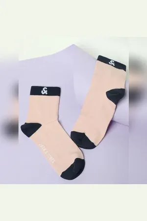 JACK & JONES Pink Logo Print Mid Length Socks