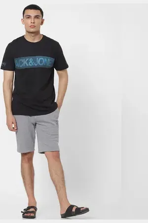JACK & JONES Grey Low Rise Logo Print Sweatshorts