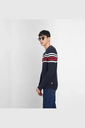 JACK & JONES Navy Blue Printed Pullover