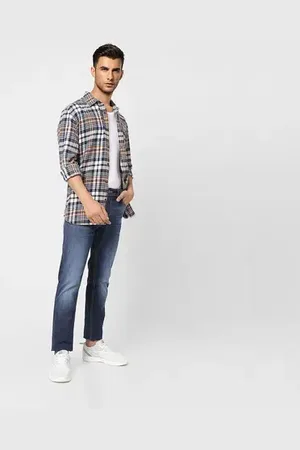 JACK & JONES Dark Blue Low Rise Washed Ben Skinny Jeans