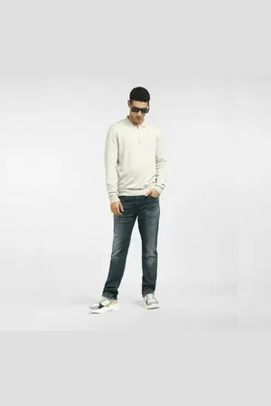 JACK & JONES Beige Polo Neck Pullover