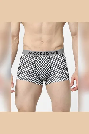 JACK & JONES White Chess Board Print Trunks